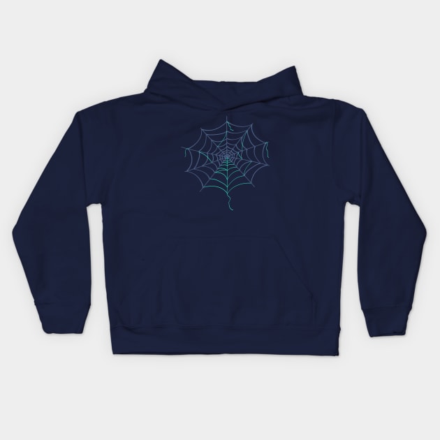 Colorful Spider Web Halloween Kids Hoodie by munkidesigns